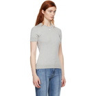 Courreges Silver Ribbed Mock Neck Sweater