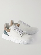 Alexander McQueen - Exaggerated-Sole Suede-Trimmed Leather Sneakers - White