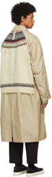 Junya Watanabe Beige Paneled Gabardine Coat