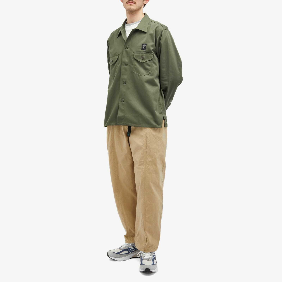 South2 West8 Men's Smokey Overshirt in Olive
