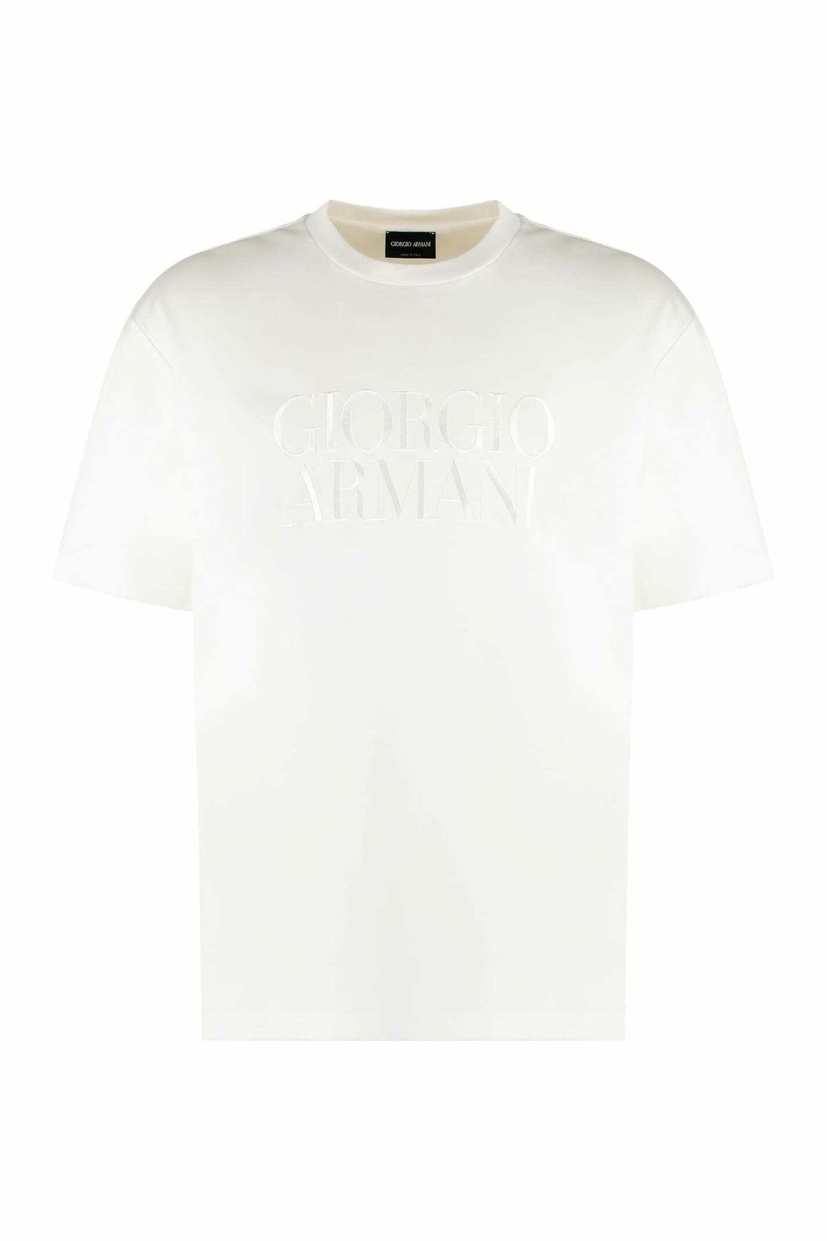 Tシャツ・カットソー GIORGIO ARMANI Men T Shirts 3GST52SJP4ZU090 White Giorgio Armani Logo Print T-shirt | White | FARFETCH