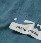CHAMPION - Craig Green Logo-Detailed Garment-Dyed Cotton-Blend Jersey Sweatshirt - Blue