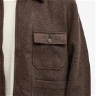 Universal Works Men's Melange Melton Gower Jacket in Brown