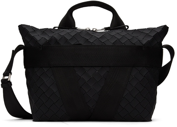 Photo: Bottega Veneta Black Rubber Buffer Messenger Bag