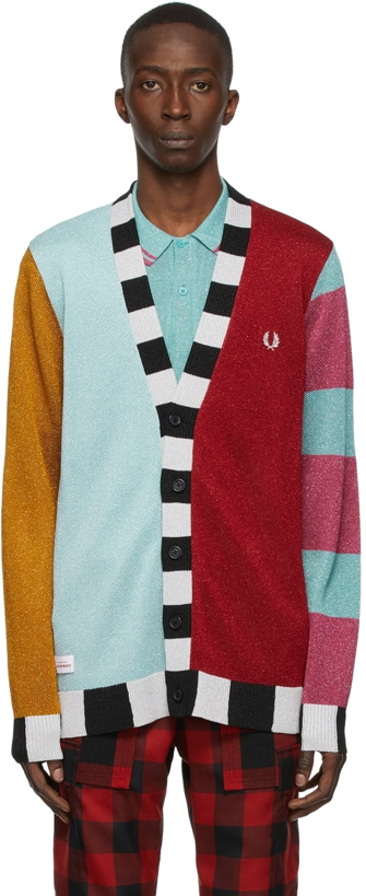 Photo: Charles Jeffrey Loverboy Multicolor Fred Perry Edition Glitter Knit Cardigan