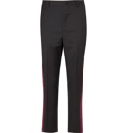 Lanvin - Slim-Fit Striped Wool-Twill Trousers - Men - Black