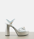 Valentino Garavani Cœur Royal metallic leather platform sandals