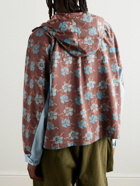 Story Mfg. - Forager Floral-Print Organic Cotton-Twill Hooded Jacket - Brown