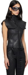 Ottolinger Black Glazed Denim Zip Top