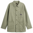 Needles Men's Reversed Sateen Coverall Jacket in Olive