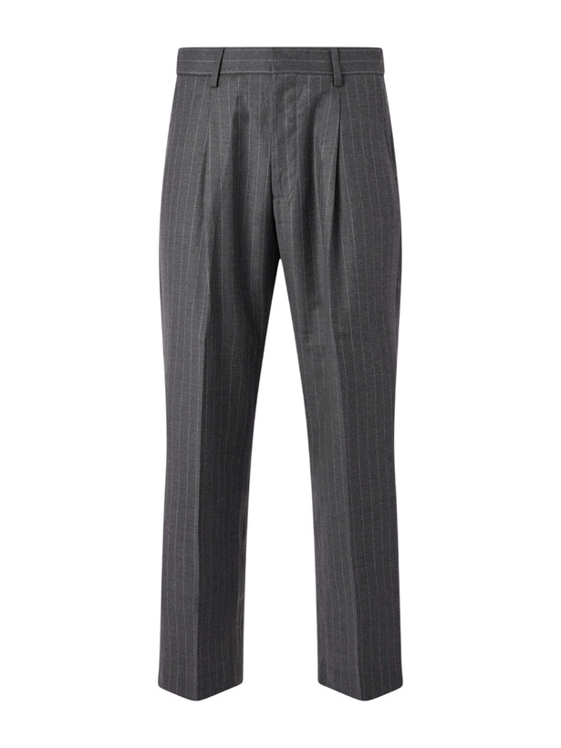 Photo: NN07 - Kay 10052 Straight-Leg Pinstriped Wool-Blend Twill Trousers - Gray