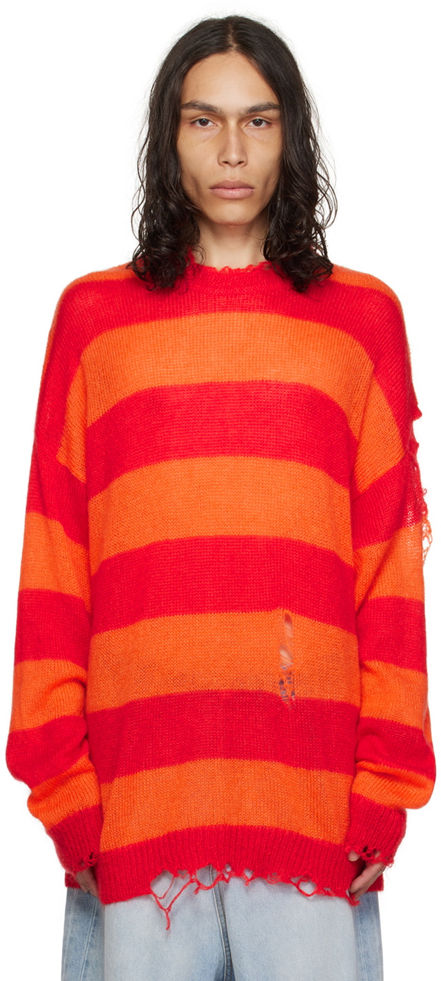 Colorful on sale distressed sweater