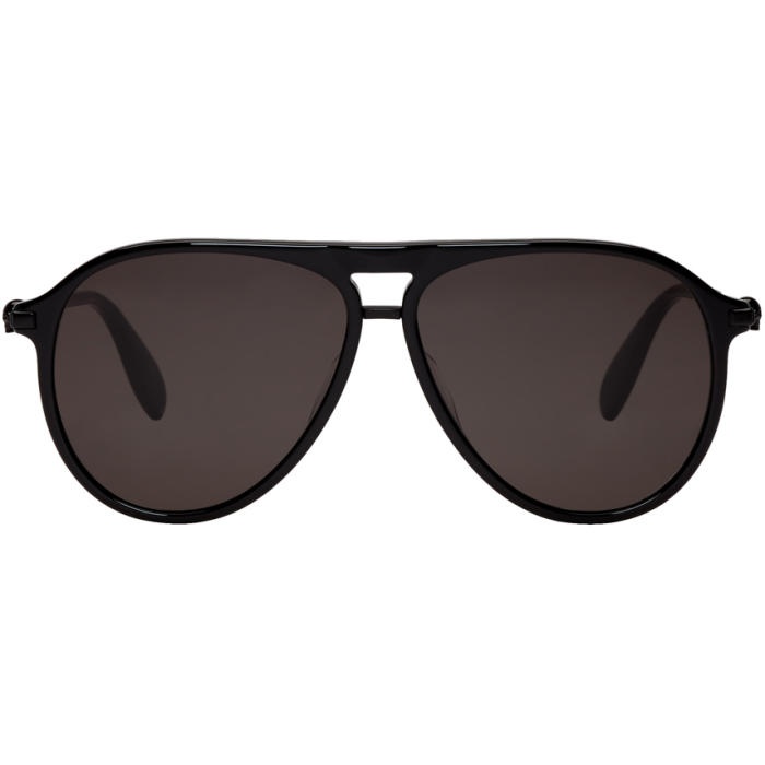 Photo: Alexander McQueen Black Semi-Matte Sunglasses 