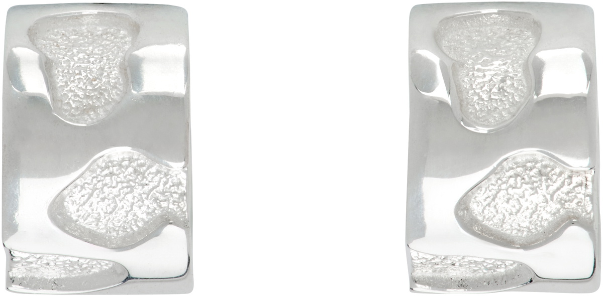 Ellie Mercer Silver Texture Hoop Earrings