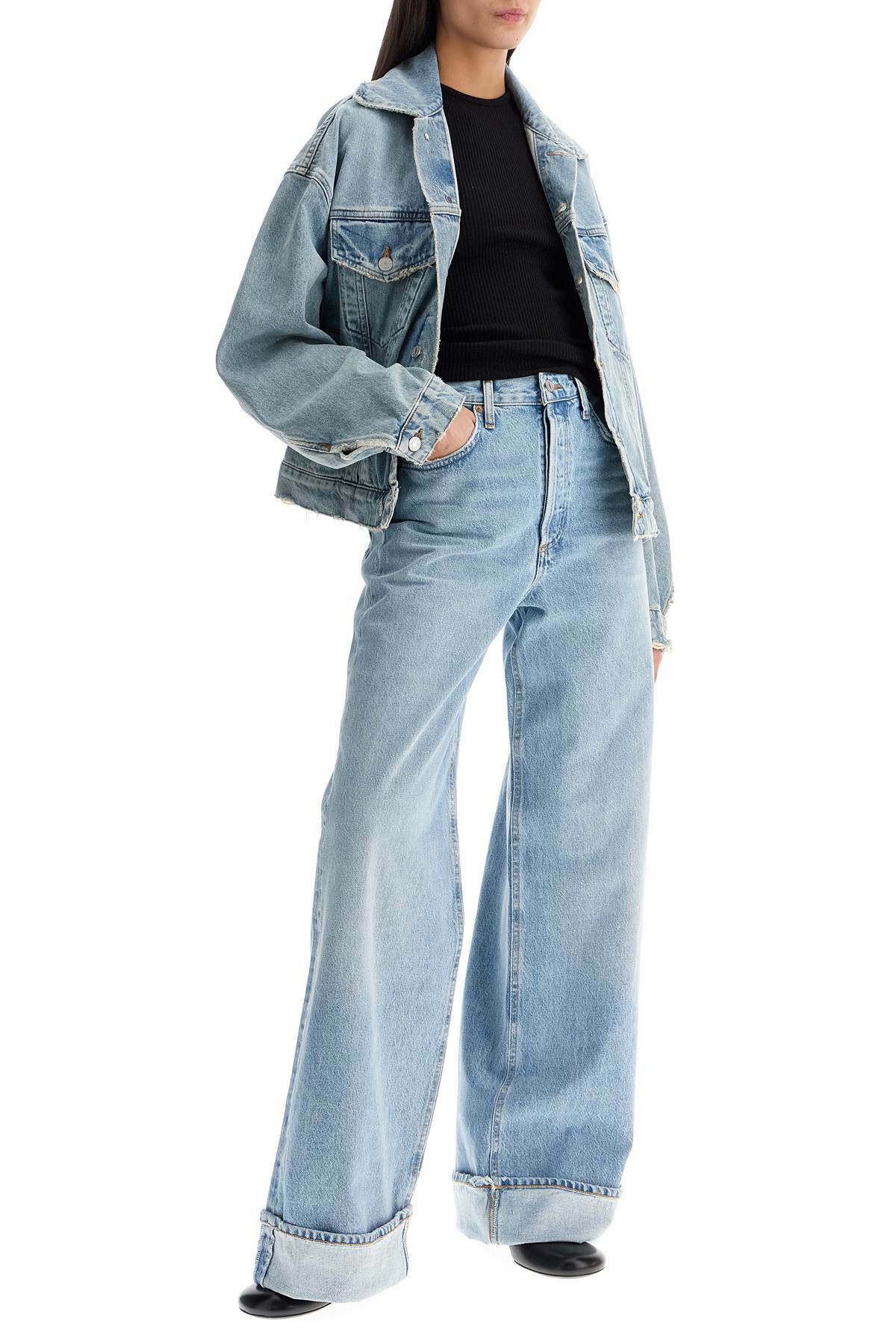 AGOLDE denim dalton balloon jacket with Blue AGOLDE