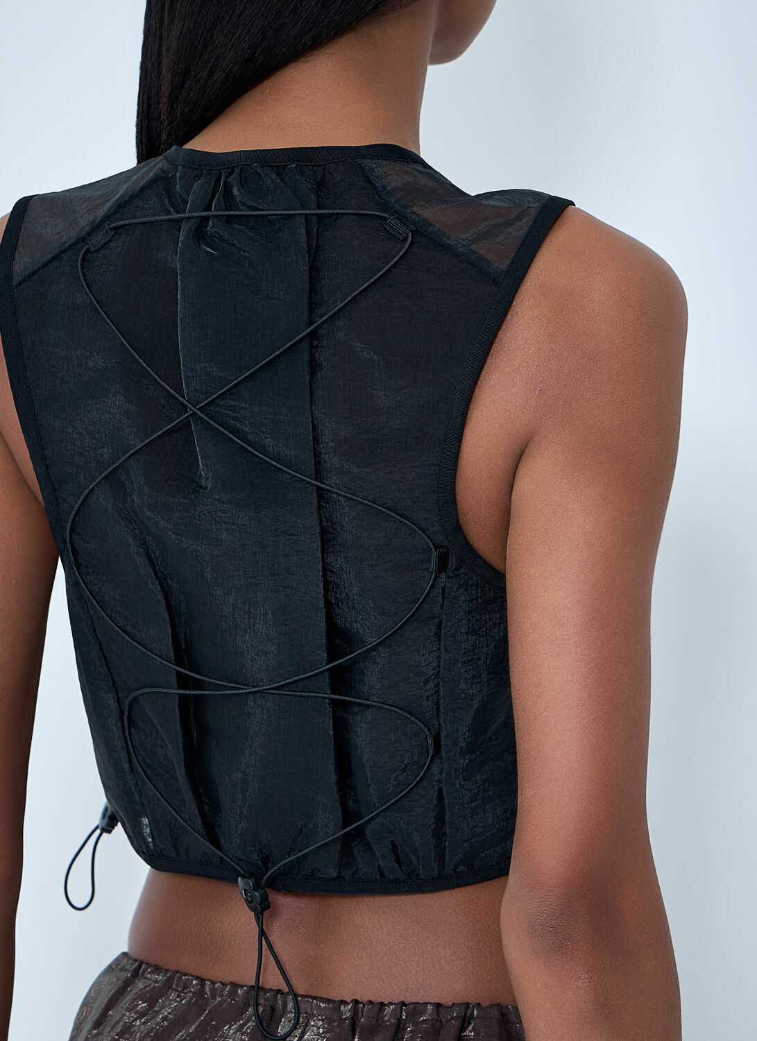 Cecilie Bahnsen Mesh Panel Crop Top