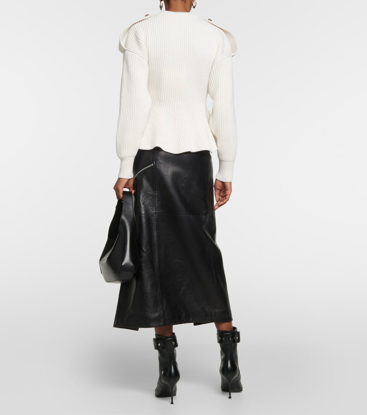 Alexander McQueen Ribbed-knit wool and cashmere cardigan