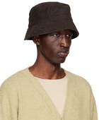 AURALEE Brown Organic Cotton Terrycloth Bucket Hat