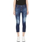 Dsquared2 Indigo Cool Girl Crop Jeans