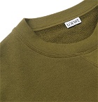 Loewe - Slim-Fit Logo-Embroidered Loopback Cotton-Jersey Sweatshirt - Green