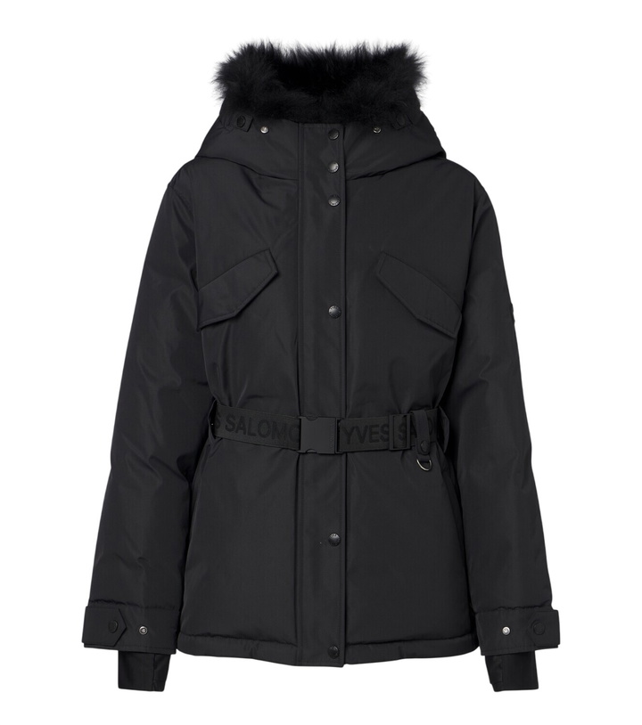 Photo: Yves Salomon Belted shearling-trimmed ski jacket