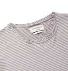 Oliver Spencer Loungewear - Danbury Striped Organic Cotton-Jersey T-Shirt - Purple