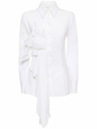 ALBERTA FERRETTI Draped Stretch Cotton Poplin Shirt