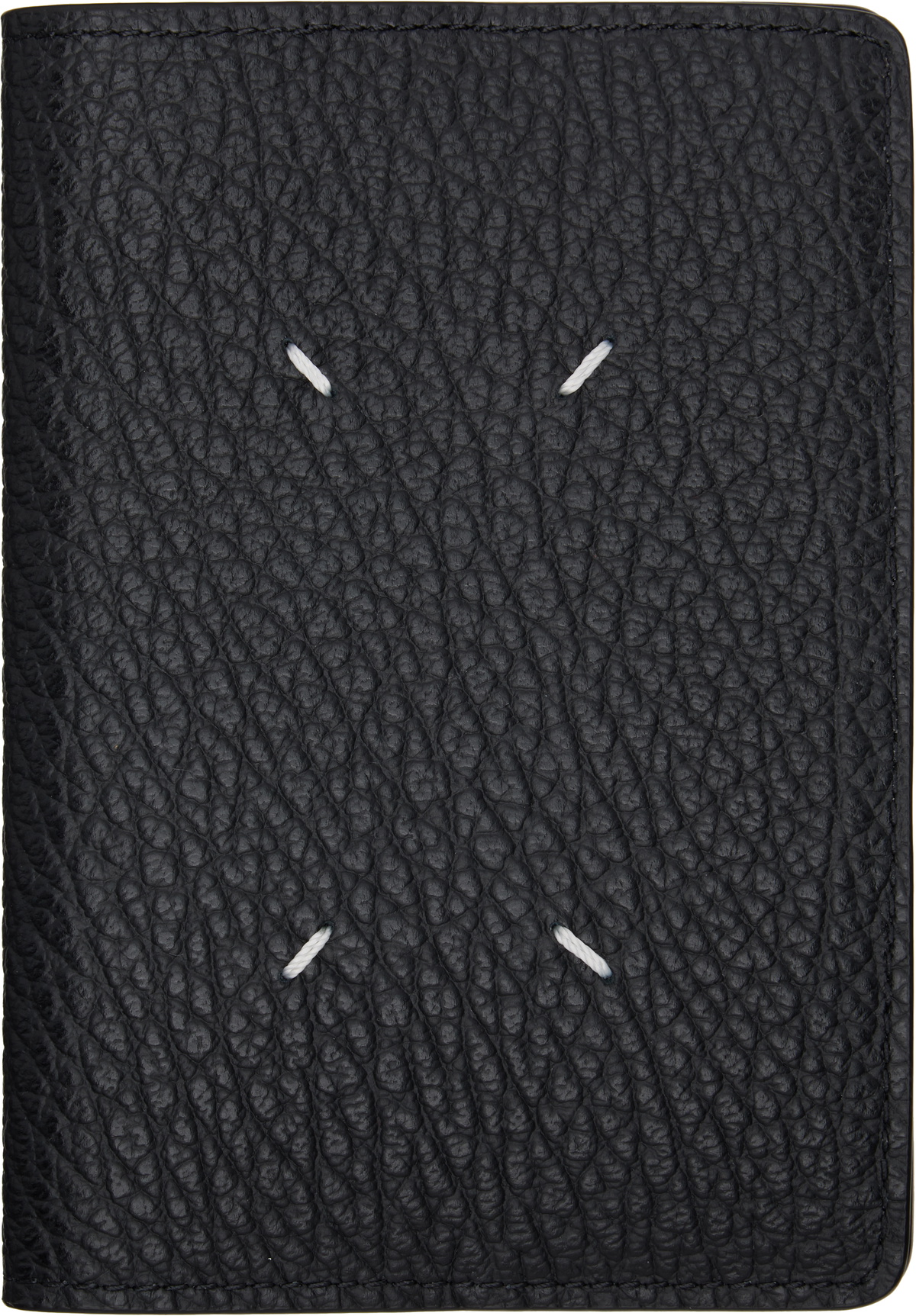 Maison Margiela: Black Four Stitches Passport Holder | SSENSE