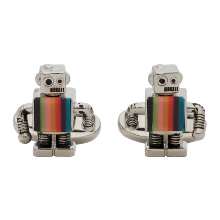 Photo: Paul Smith Silver and Multicolor Robot Cufflinks
