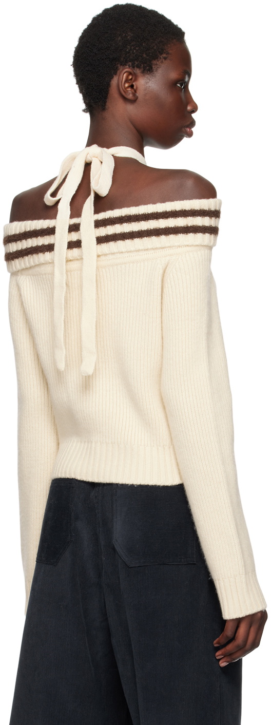 Kijun Beige Off-The-Shoulder Sweater