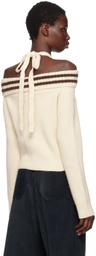 Kijun Beige Off-The-Shoulder Sweater