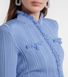 Self-Portrait Beaded ribbed-knit cardigan