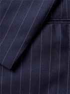 Kingsman - Argylle Slim-Fit Nehru-Collar Pinstriped Wool-Blend Suit Jacket - Blue