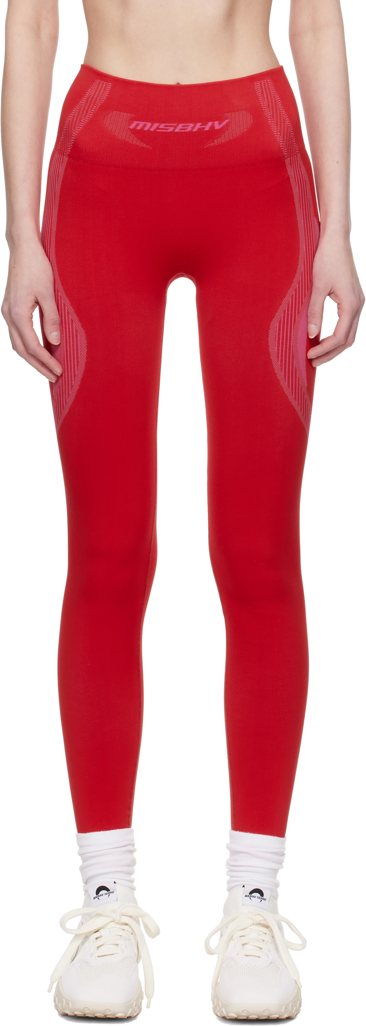 MISBHV SSENSE Exclusive Red Jacquard Sport Leggings