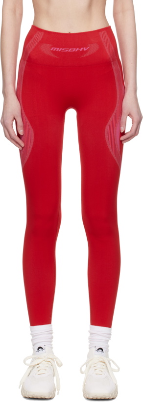 Photo: MISBHV SSENSE Exclusive Red Jacquard Sport Leggings