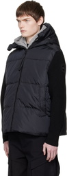 Canada Goose Black HyBridge Grove Knit Hoodie Down Jacket