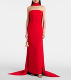 Solace London Ainhoa caped crêpe gown