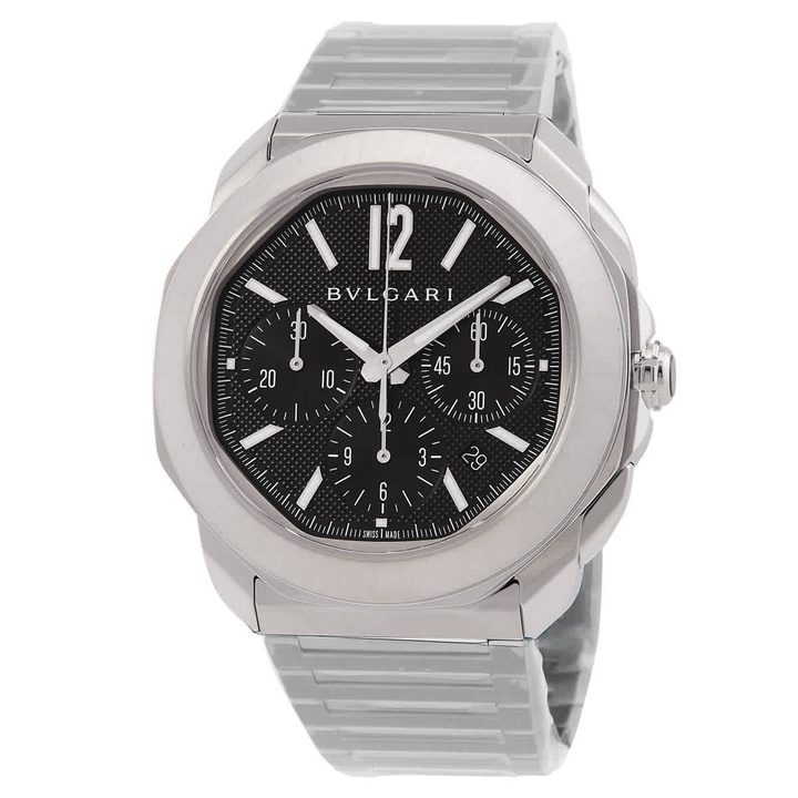 Photo: Bvlgari Chronograph Automatic Black Dial Unisex Watch 103471