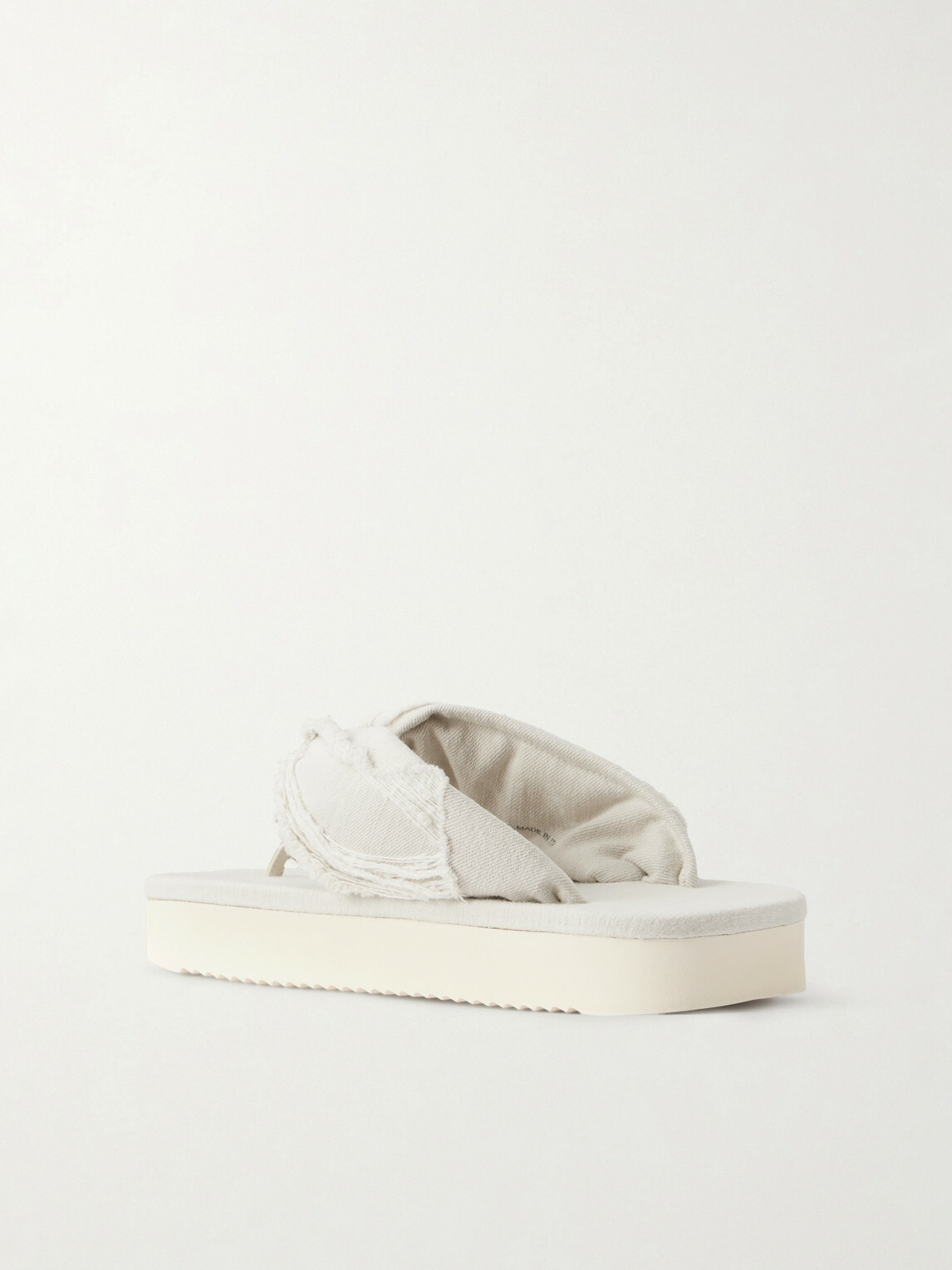 DRKSHDW by Rick Owens - Frayed Denim Sandals - White