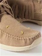 Visvim - Shaman-Folk Bead-Embellished Fringed Suede Desert Boots - Neutrals