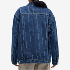 Martine Rose Women's Oversized Denim Jacket in Mid Wash/Expect Perfection