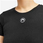 Marine Serre Women's Organic Cotton Rib T-Shirt Dress in Black