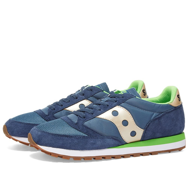 Photo: Saucony Men's Jazz 81 NM Sneakers in Blue/Lime