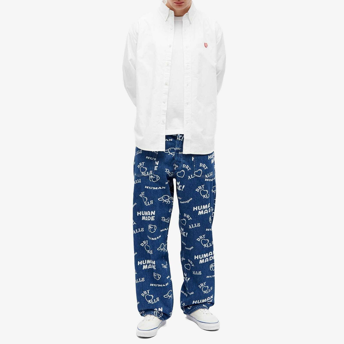 Human Made Men's Oxford Button Down Shirt in White Human Made