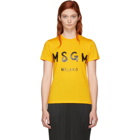 MSGM Yellow Writing Logo T-Shirt