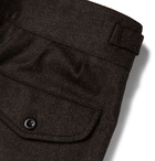 Rubinacci - Manny Navy Tapered Pleated Stretch-Virgin Wool Twill Trousers - Brown