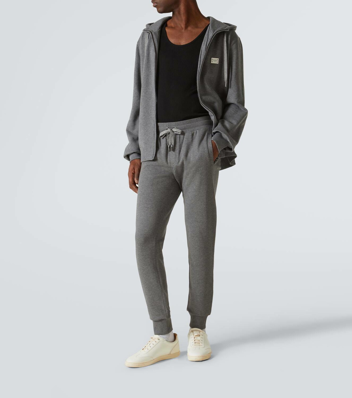Dolce&Gabbana Logo cotton jersey zip-up hoodie