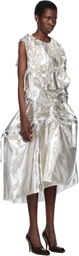 Junya Watanabe Silver Polyester Glitter Organdy Midi Dress
