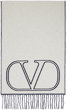 Valentino Garavani Navy VLogo Signature Scarf