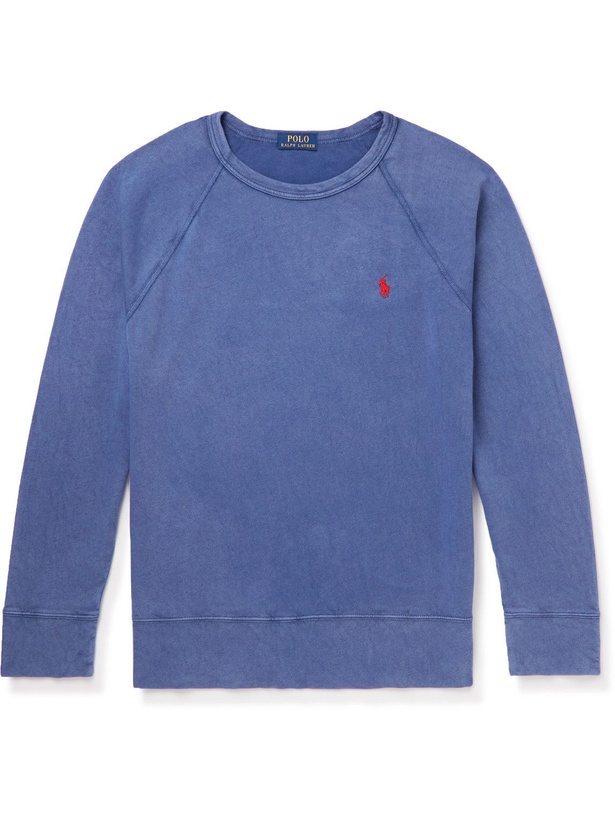 Photo: Polo Ralph Lauren - Logo-Embroidered Cotton-Jersey Sweatshirt - Blue